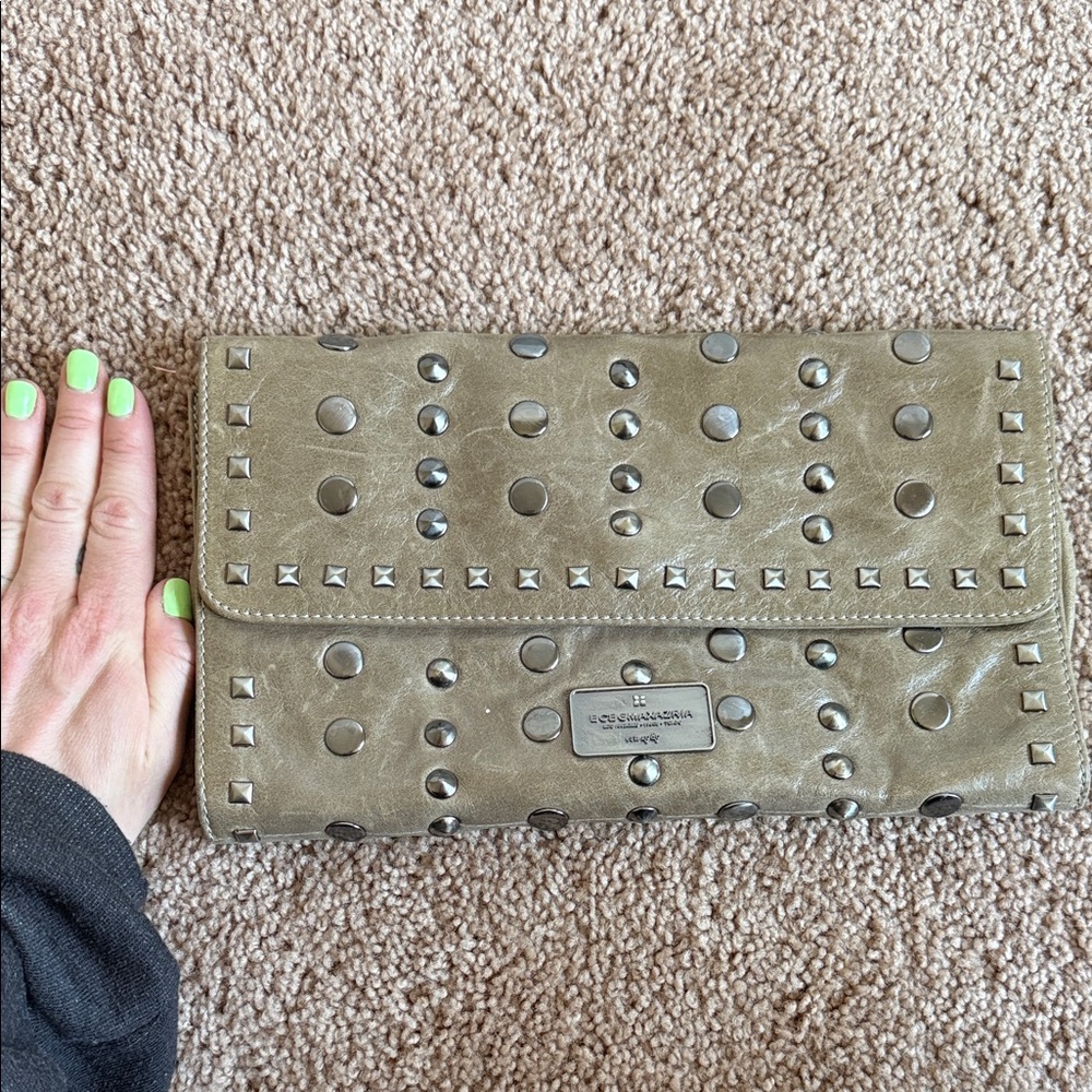 BCBGMAXAZRIA Studded Leather Clutch